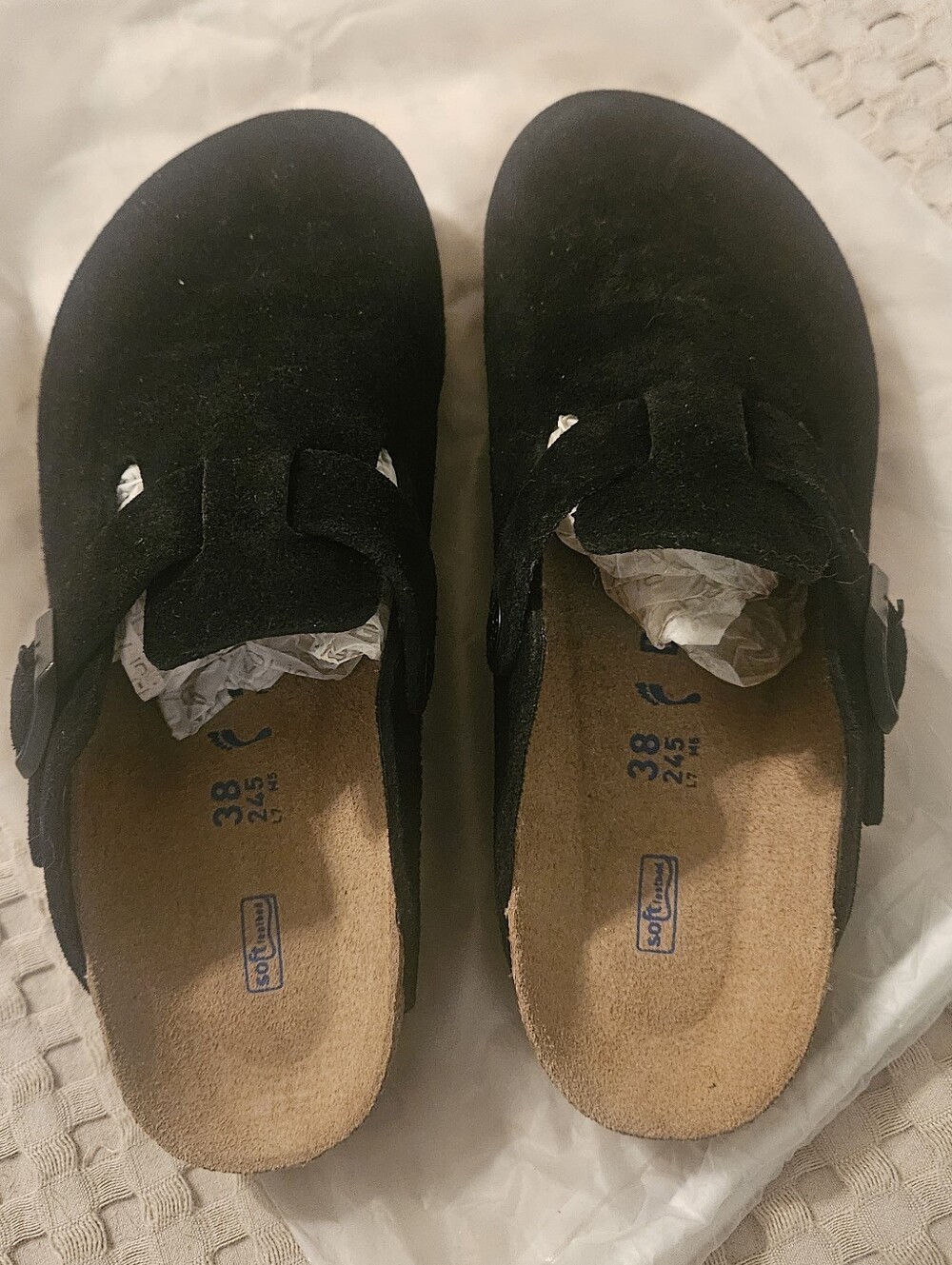 NEW...Birkenstock Boston Suede Clogs with Adjustable Side Strap